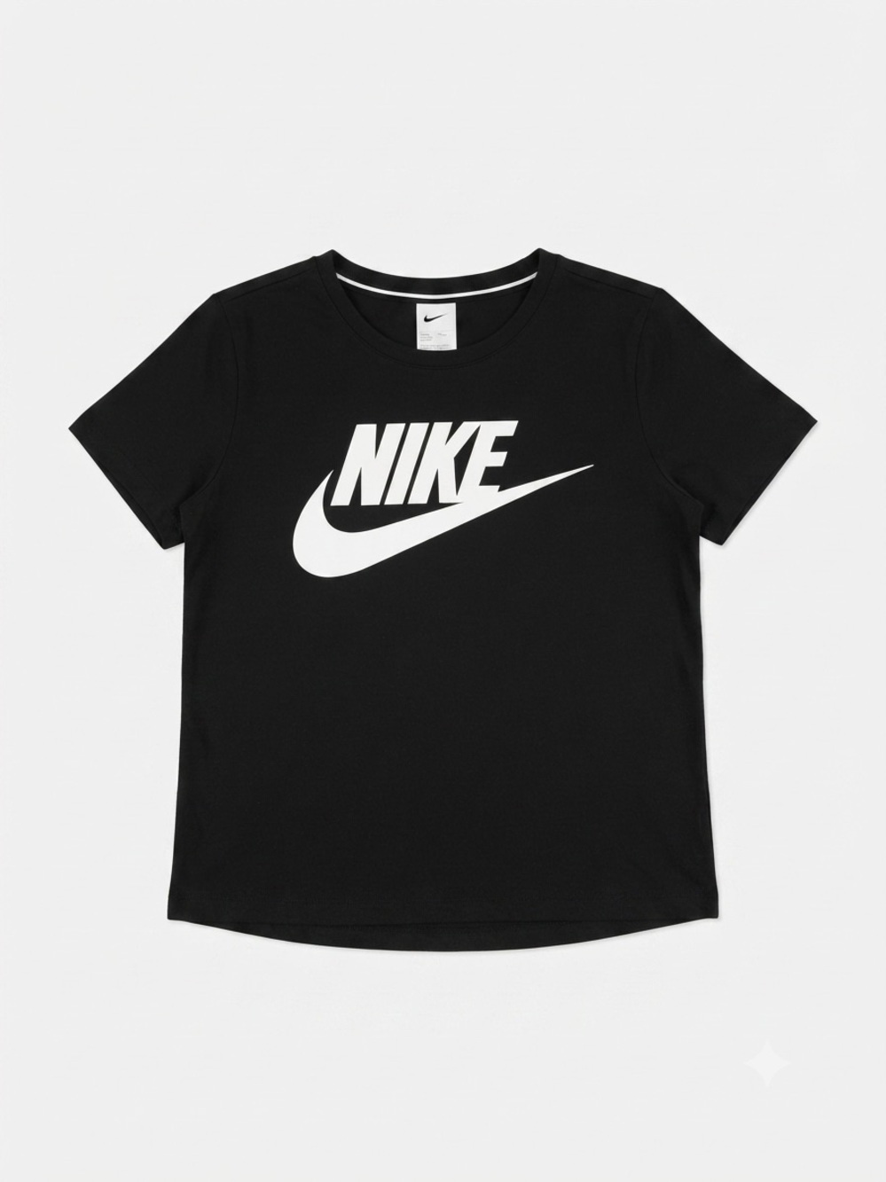 Nike Black White Swoosh Logo Athletic Short Sleeve T-Shirt Size M